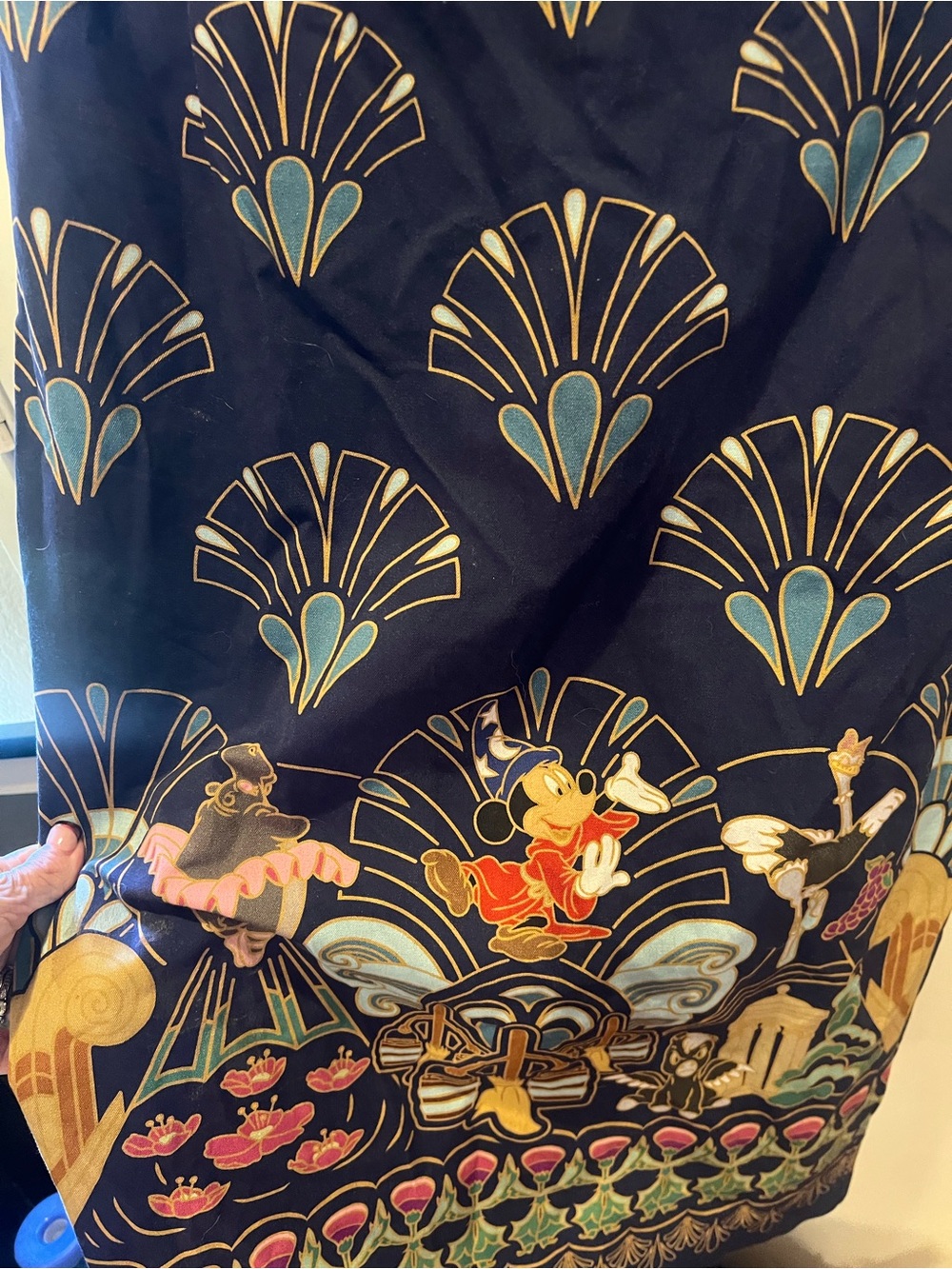 The Dress Shop Fantasia Printed Dress - Navy with Gold & Teal - Picture 3 of 4